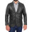 (M) Mens Blazer Leather Jacket Fitted 2 Button Fasten Donnie Black 7