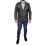 (L) Mens Blazer Leather Jacket Fitted 2 Button Fasten Donnie Black 5