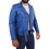 (Blue, M) Mens Real Cowhide Biker Leather Jacket Rock Blue 6