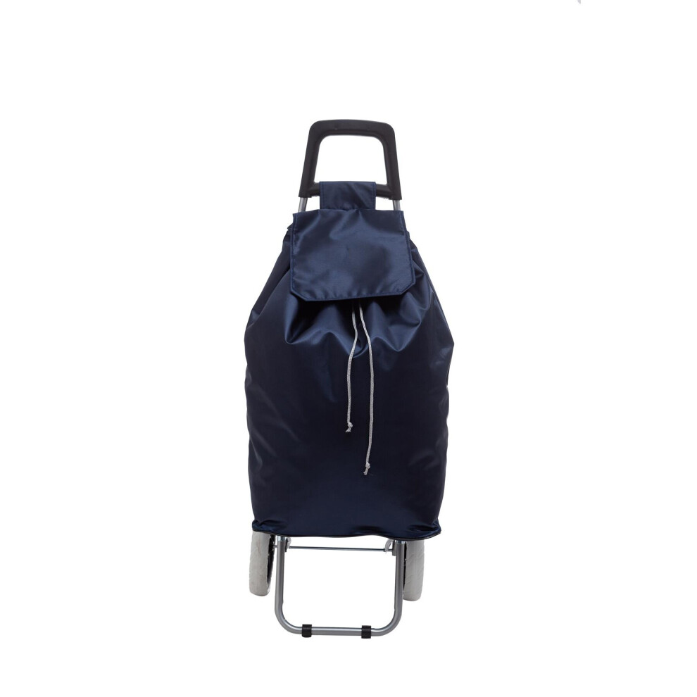 (Navy) Hampton&Stewart Large Lightweight Shopping Trolley