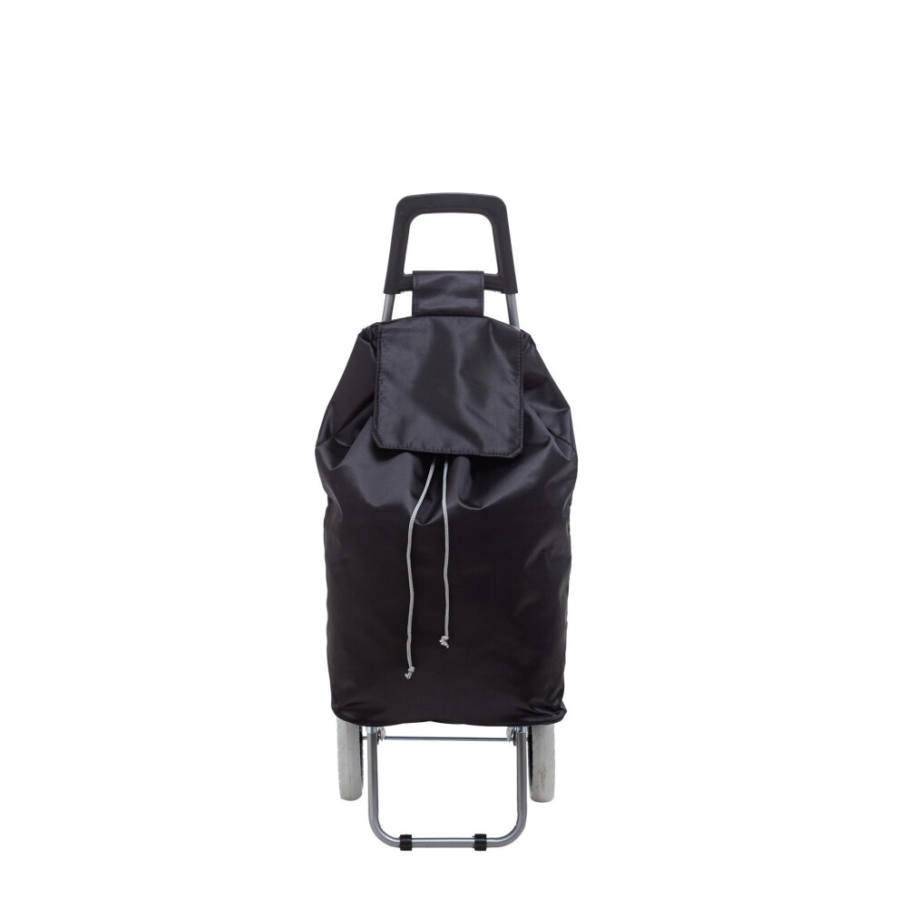 (Black) Hampton&Stewart Large Lightweight Shopping Trolley