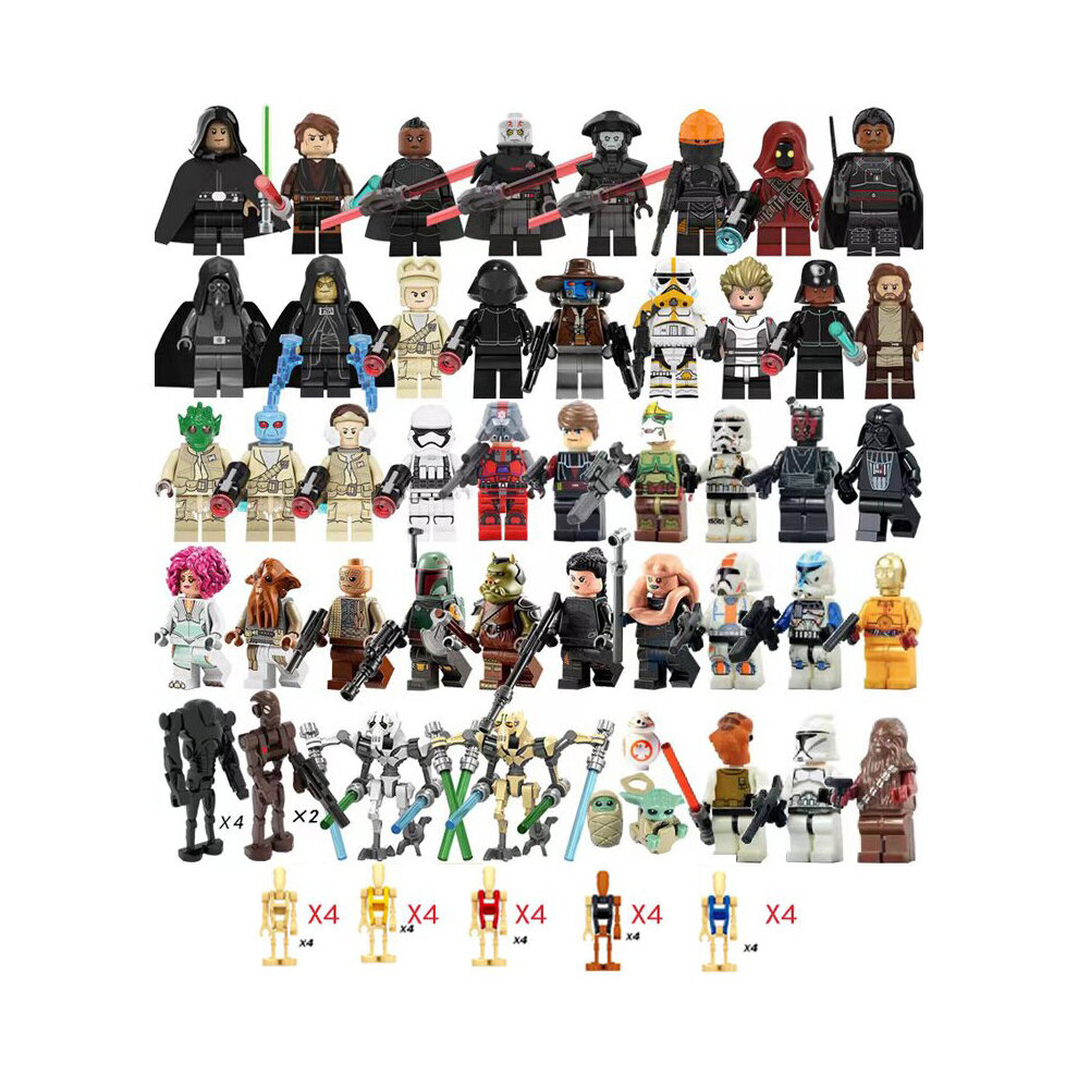 (70PCS) Star Wars Luke Yoda Kinsawa Commandos MiniFigures Toys Fit Lego