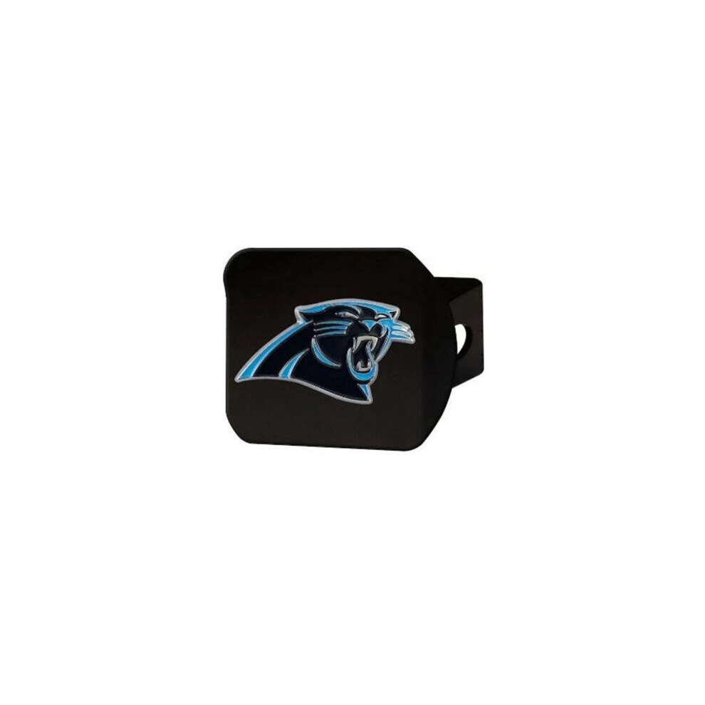 22541 Carolina Panthers Heavy Duty 3-D Color Emblem Chrome Metal Hitch Cover Black 769593765610