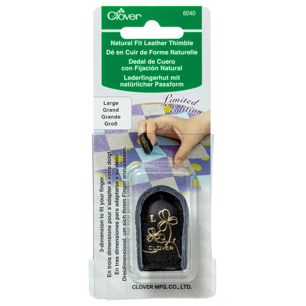 Clover Limited Edition Natural Fit Leather Thimble-Large 6040