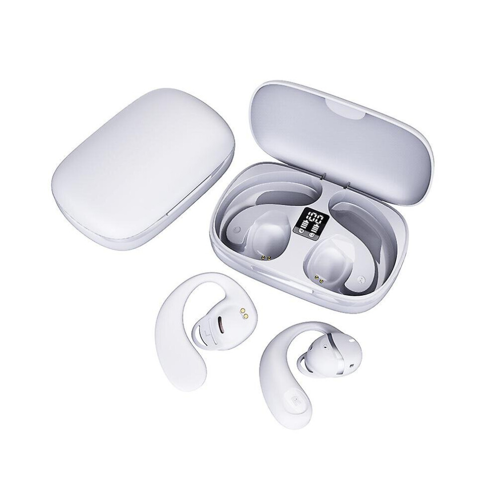 (White) Bone Conduction Earbuds Waterproofbluetooth Earphones With Mic For Sport Workout White 768619221116