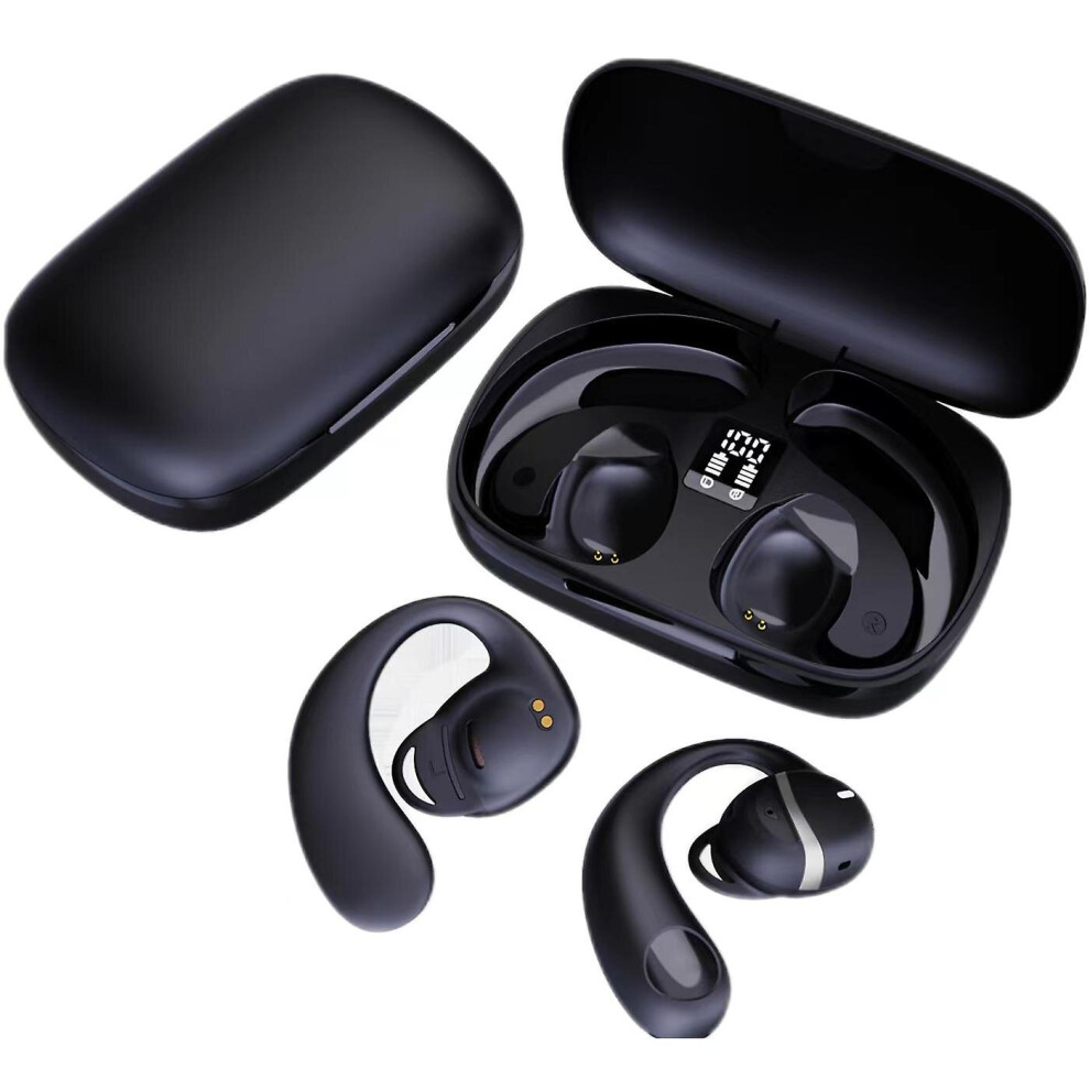 (Black) Bone Conduction Earbuds Waterproofbluetooth Earphones With Mic For Sport Workout Black 768619221147