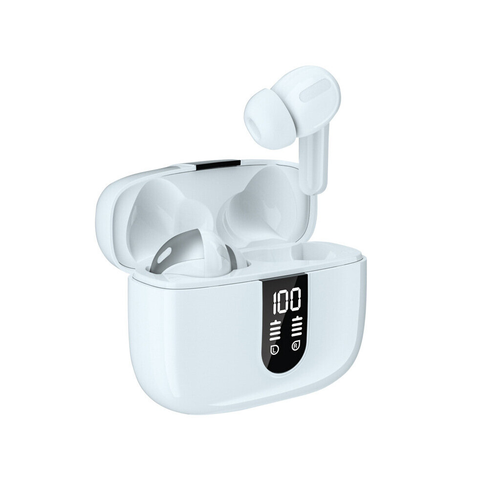(White) Bluetooth Earbuds Noise Canceling Stereo Earphones Wireless Sports Headphones White 768619220638