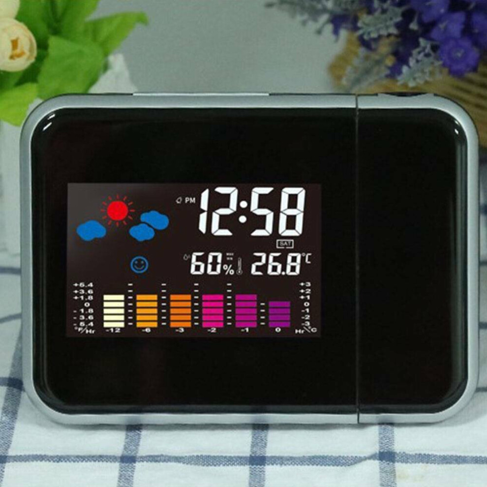 Digital LED Alarm Clock Time Projector Weather Thermometer Backlight