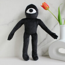 Roblox Rainbow Friends Plush Toy - 33cm Black One-Eyed Character, Soft Multi-Coloured Gift for Kids