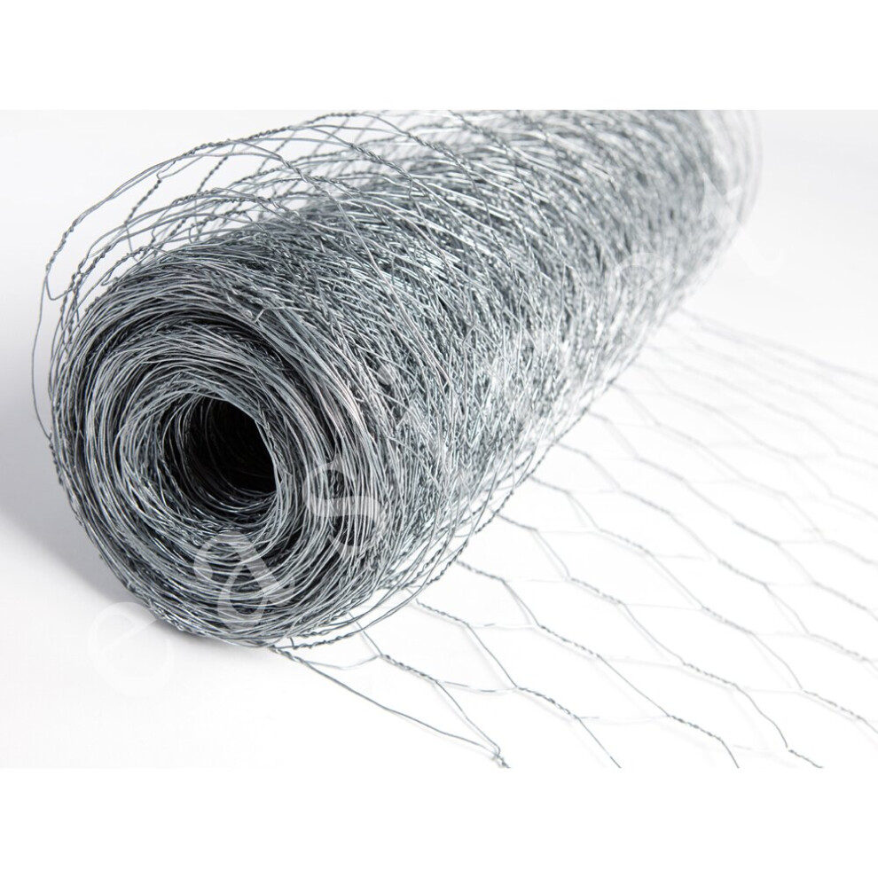 Chicken Wire Mesh Fencing Galvanised 25mm x 90cm x 25m (22g)