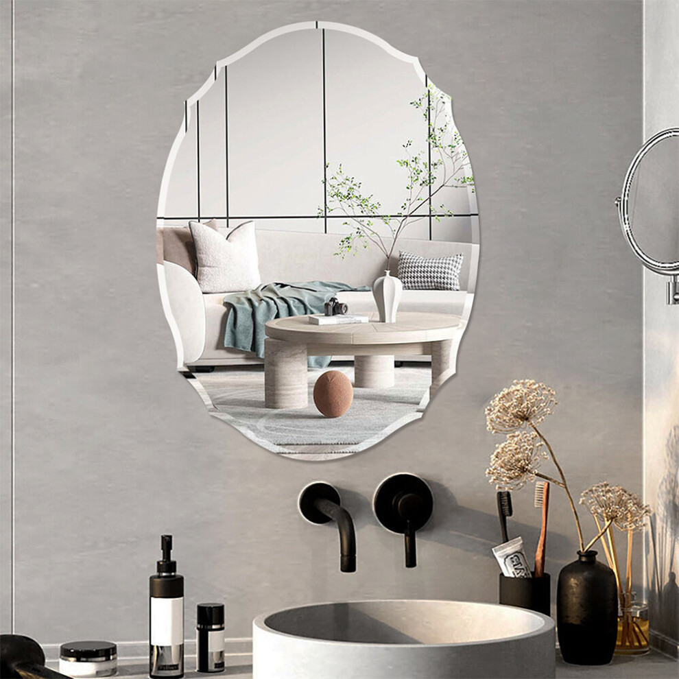 Wall Mounted Mirror with Beveled Edge Bathroom Vanity Entryway Living Room