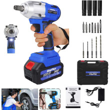 (18V One Battery With Free Socket Set ) Cordless Impact Wrenchs 1/2" Drive 2 Speed 420Nm