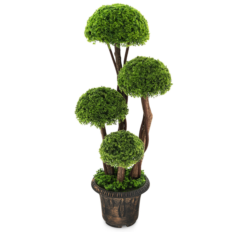 Artificial Tree Decor Fake Topiary Ball Plant with Rattan Trunk