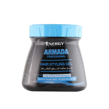Energy Cosmetics Armada Hair Styling Gel Blue 1000mL | Extra Strong Hold, Long-Lasting Styling Gel, Non-Greasy, Ideal for All Hair Types