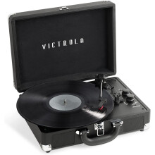 Victrola VSC-500BTC-BLK Vinyl Suitcase Record Player with Cassette (Black) Black w/ Cassette