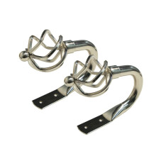 (Metal Cage Polished Steel) Lister Cartwright Curtain Hold Backs 2 x Metal Curtain Holdback Decorative Drapery All Fixing Inc