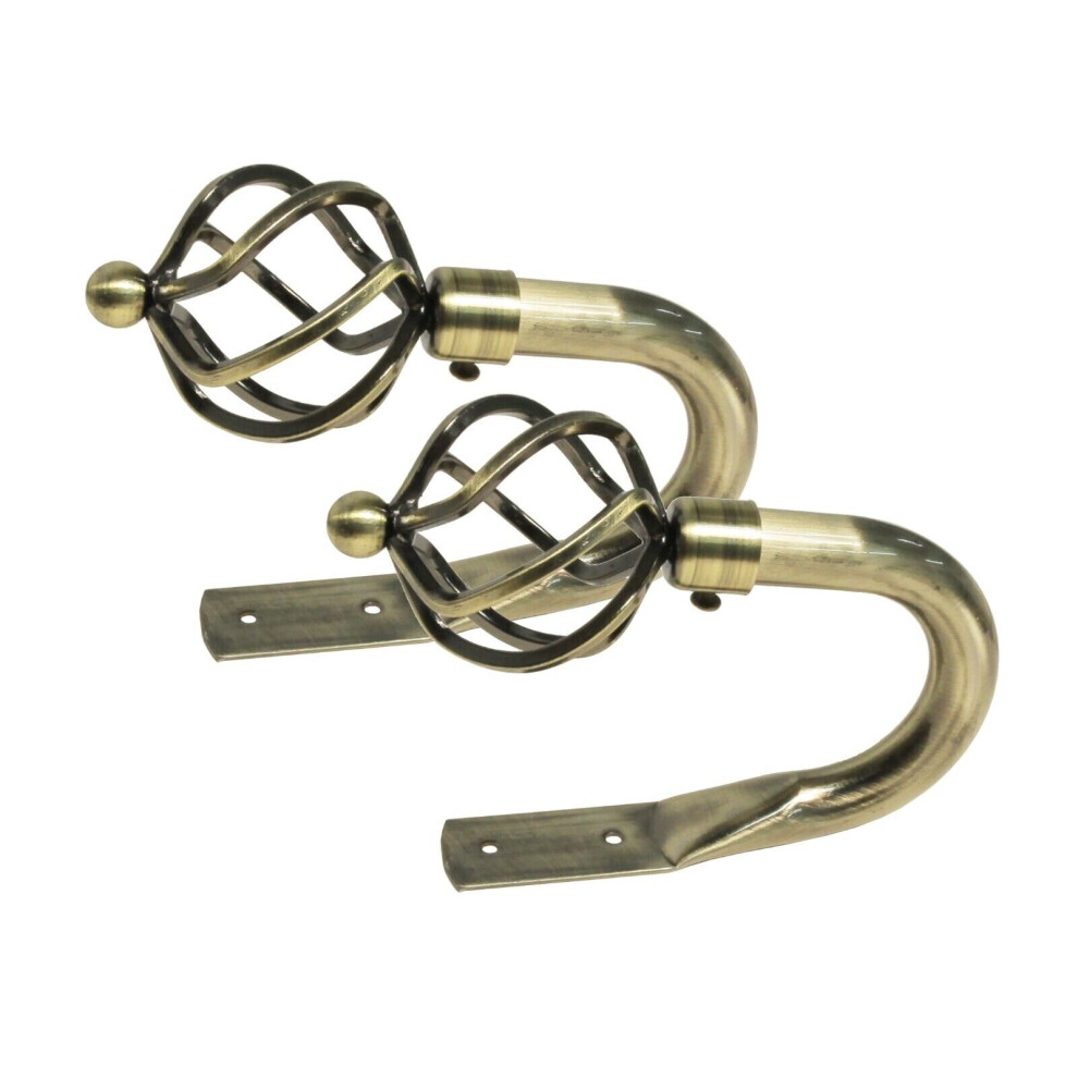Lister Cartwright (Metal Cage Antique Brass) Curtain Hold Backs 2 X Metal Curtain Holdback Decorative Drapery All Fixing Inc
