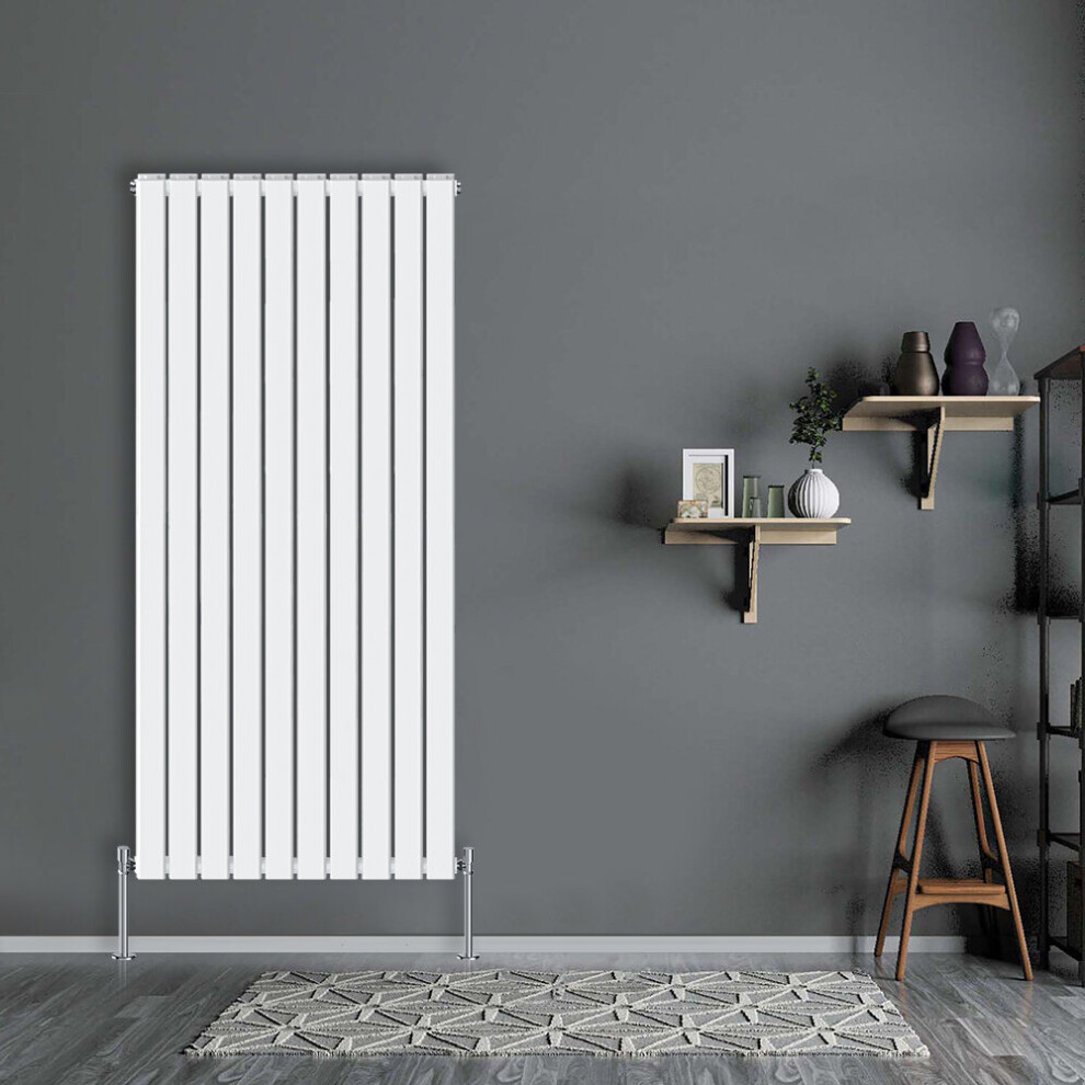 Nrg (Vertical 1800X680mm - Double) Flat Panel Designer Bathroom Central Heating Radiator Gloss White Column