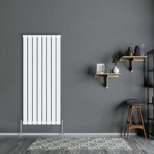 (Vertical 1600x544mm - Single) NRG Flat Panel Designer Bathroom Central Heating Radiator Gloss White Column