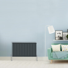 (Double-600x1020 mm) NRG Flat Panel Column Designer Radiator Heater Central Heating Rads Anthracite