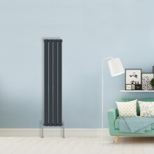 (Double-1600x272 mm) NRG Flat Panel Column Designer Radiator Heater Central Heating Rads Anthracite