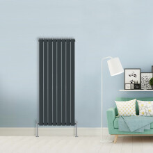 (Double-1600x544 mm) NRG Flat Panel Column Designer Radiator Heater Central Heating Rads Anthracite