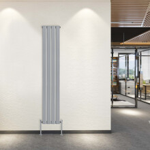(Vertical 1800x272mm - Single) NRG Horizontal Vertical Flat Panel Column Designer Bathroom Central Heating Radiator Chrome - Perfect for Bathroom, Bedroom, Living Room