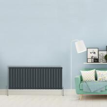 (Double-600x1428 mm) NRG Flat Panel Column Designer Radiator Heater Central Heating Rads Anthracite