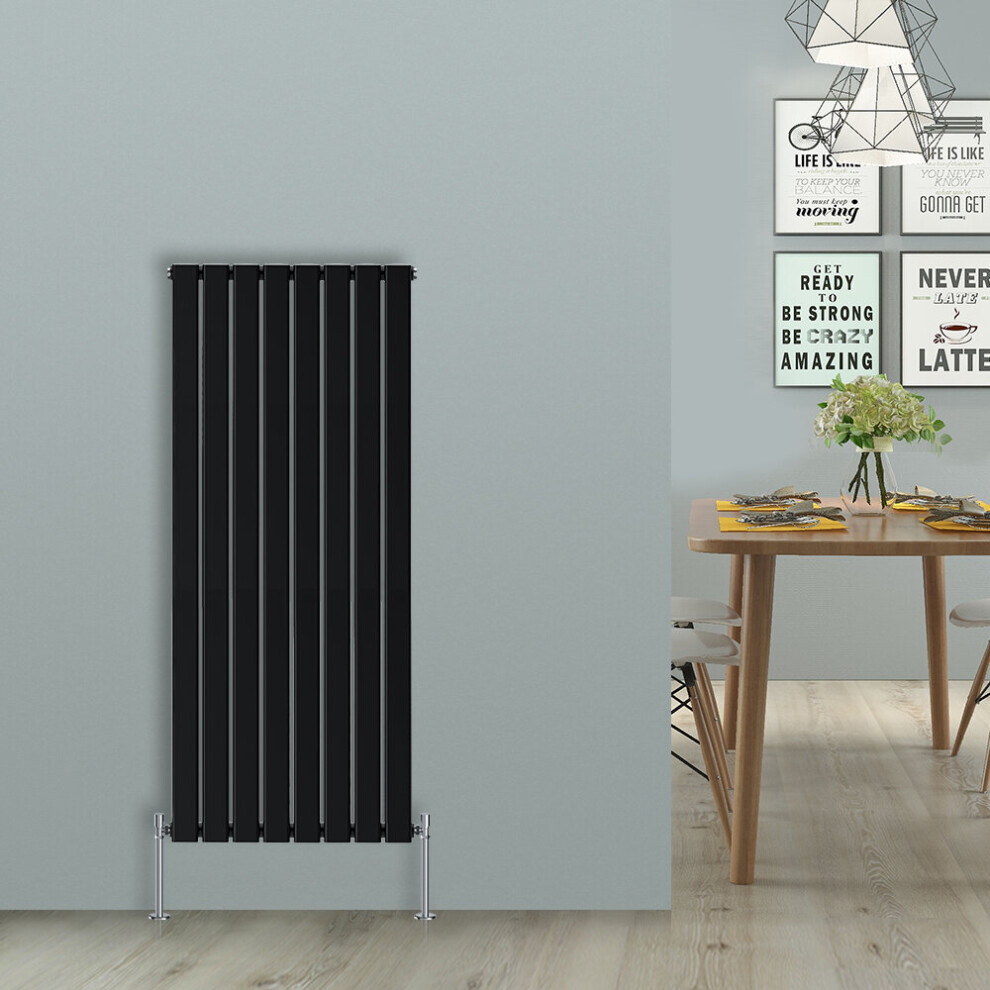 Nrg (Vertical 1600X544mm - Single) Flat Panel Designer Radiator Single Double Column Bathroom Central Heating Black