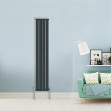 (Single-1800x272 mm) NRG Flat Panel Column Designer Radiator Heater Central Heating Rads Anthracite