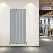(Vertical 1800x680mm - Single) NRG Horizontal Vertical Flat Panel Column Designer Bathroom Central Heating Radiator Chrome - Perfect for Bathroom, Bedroom, Living Room