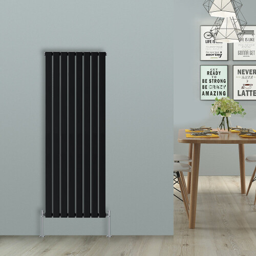 NRG (Vertical 1800x544mm - Single) NRG Black Flat Panel Designer Radiator Single Double Column Bathroom Central Heating