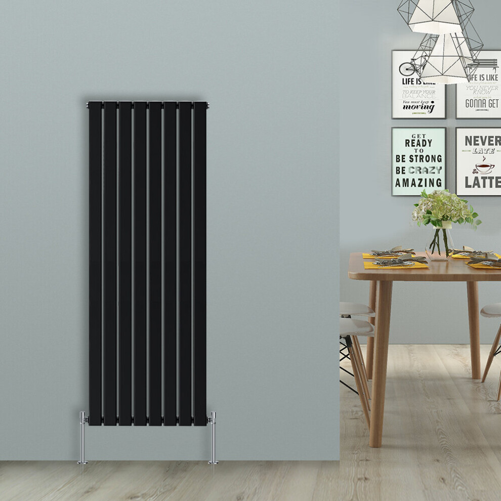 Nrg (Vertical 1800X544mm - Single) Flat Panel Designer Radiator Single Double Column Bathroom Central Heating Black