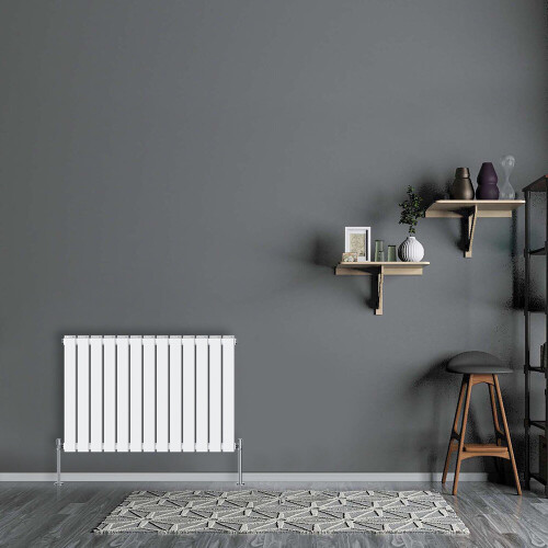 NRG (Horizontal 600x884mm - Double) NRG Flat Panel Designer Bathroom Central Heating Radiator Gloss White Column