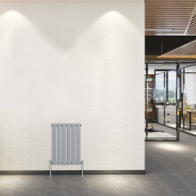 (Horizontal 600x408mm - Single) NRG Horizontal Vertical Flat Panel Column Designer Bathroom Central Heating Radiator Chrome - Perfect for Bathroom, Bedroom, Living Room