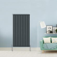 (Single-1600x680 mm) NRG Flat Panel Column Designer Radiator Heater Central Heating Rads Anthracite