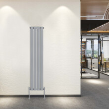 (Vertical 1600x272mm - Single) NRG Horizontal Vertical Flat Panel Column Designer Bathroom Central Heating Radiator Chrome - Perfect for Bathroom, Bedroom, Living Room