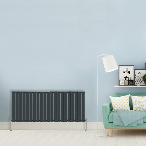 NRG (Single-600x1428 mm) NRG Flat Panel Column Designer Radiator Heater Central Heating Rads Anthracite