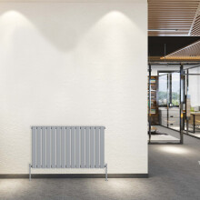 (Horizontal 600x1020mm - Single) NRG Horizontal Vertical Flat Panel Column Designer Bathroom Central Heating Radiator Chrome - Perfect for Bathroom, Bedroom, Living Room
