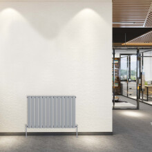 (Horizontal 600x884mm - Single) NRG Horizontal Vertical Flat Panel Column Designer Bathroom Central Heating Radiator Chrome - Perfect for Bathroom, Bedroom, Living Room