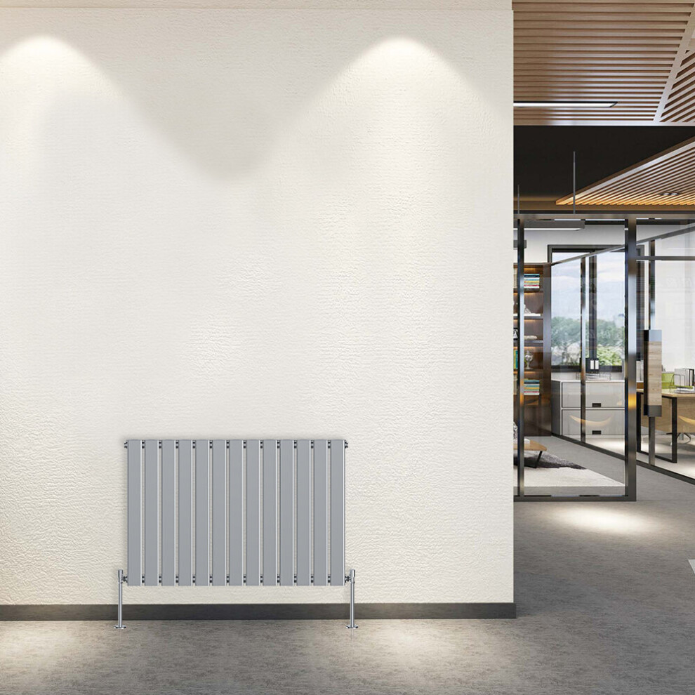 (Horizontal 600x884mm - Single) NRG Horizontal Vertical Flat Panel Column Designer Bathroom Central Heating Radiator Chrome - Perfect for Bathroom, Bedroom, Living Room