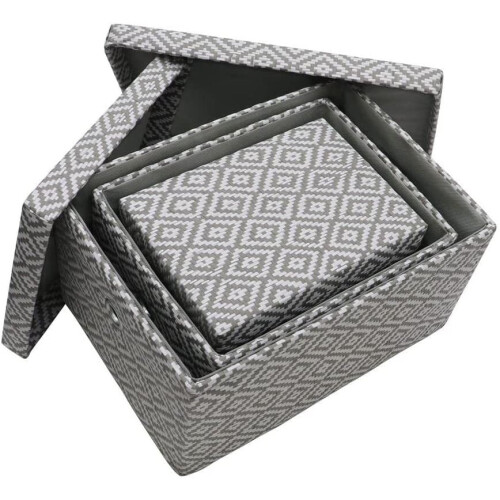 MantraRaj Storage Boxes Rectangular Paper Storage Baskets Home Decor Bathroom Storage Stackable 1
