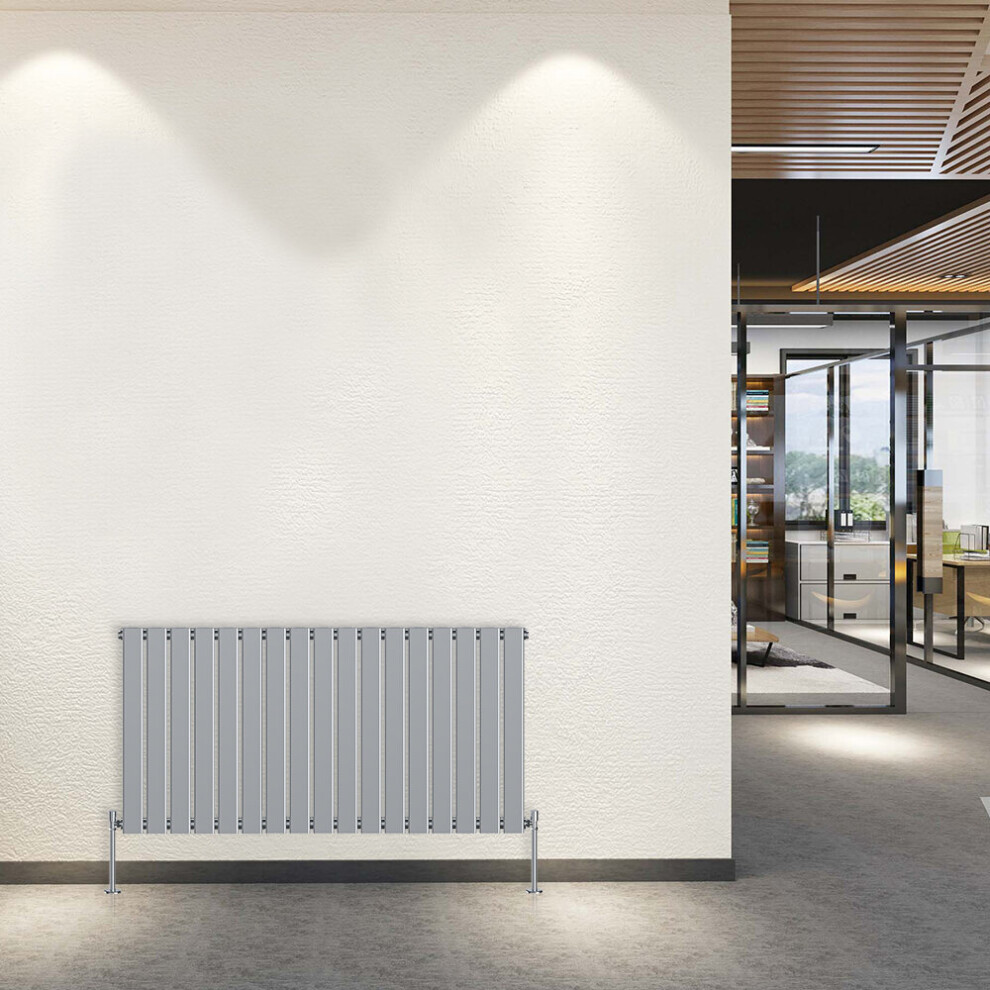 (Horizontal 600x1156mm - Single) NRG Horizontal Vertical Flat Panel Column Designer Bathroom Central Heating Radiator Chrome - Perfect for Bathroom, Bedroom, Living Room