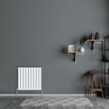 (Horizontal 600x612mm - Single) NRG Flat Panel Designer Bathroom Central Heating Radiator Gloss White Column