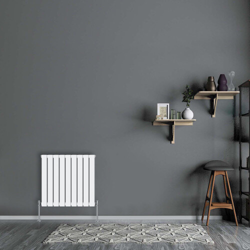NRG (Horizontal 600x612mm - Single) NRG Flat Panel Designer Bathroom Central Heating Radiator Gloss White Column