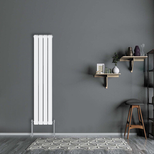 NRG (Vertical 1600x272mm - Double) NRG Flat Panel Designer Bathroom Central Heating Radiator Gloss White Column