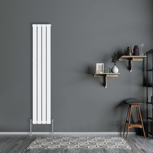 NRG (Vertical 1800x272mm - Single) NRG Flat Panel Designer Bathroom Central Heating Radiator Gloss White Column