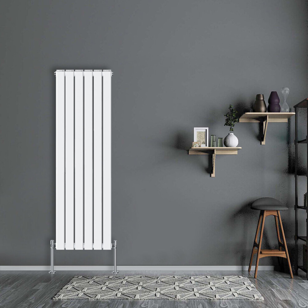 Nrg (Vertical 1600X408mm - Double) Flat Panel Designer Bathroom Central Heating Radiator Gloss Column White
