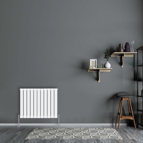 NRG (Horizontal 600x748mm - Single) NRG Flat Panel Designer Bathroom Central Heating Radiator Gloss White Column