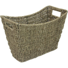 MantraRaj Seagrass Magazine Rack Storage Rack Wicker Ideal Storage for Magazines Newspapers Handles Stylish Curved